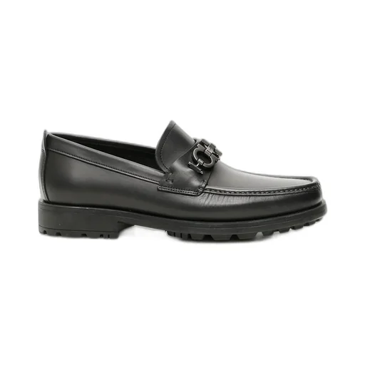 Ferragamo Gancini Plaque Loafers