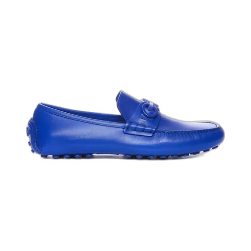 Ferragamo Driver Gancini-Plaque Slip-On Loafers