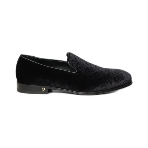 Ferragamo Logo Jacquard Round Toe Loafers