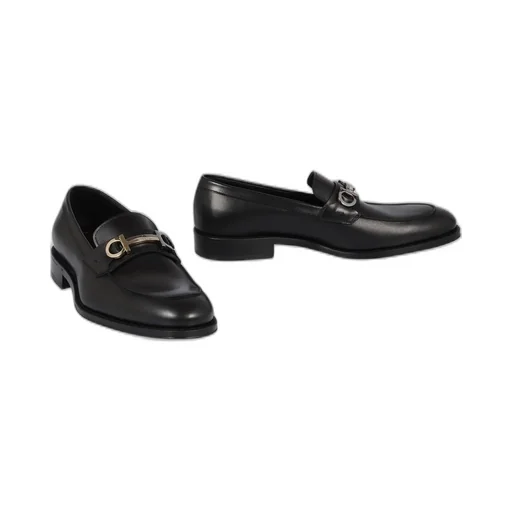 Ferragamo Gancini-Plaque Almond-Toe Loafers
