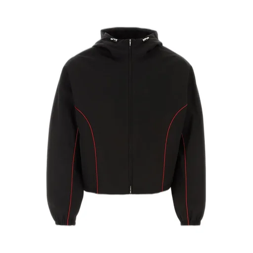 Ferragamo Contrast-Piping Hooded Drawstring Jacket