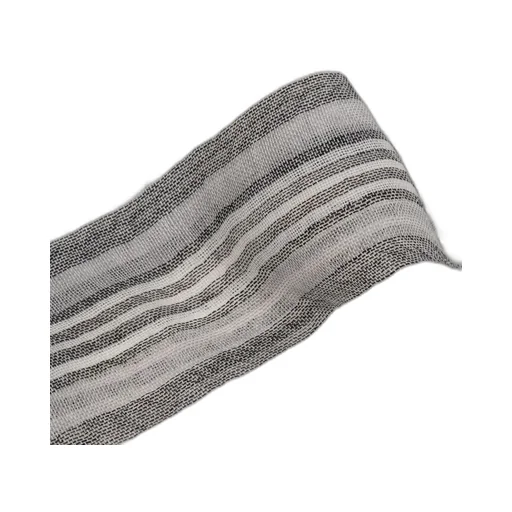 Ferragamo Logo Embroidered Striped Fringed Scarf