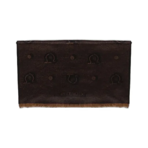 Ferragamo Pattern-Jacquard Frayed Hem Scarf