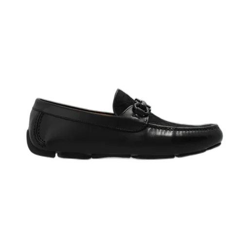 Ferragamo Gancini Plaque Driver Loafers