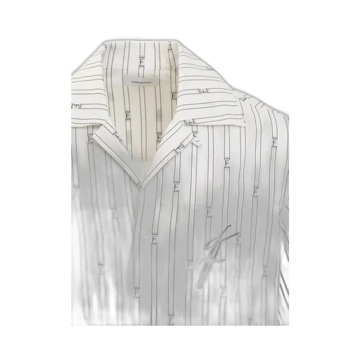 Ferragamo Bowling Collar Short Sleeved Shirt