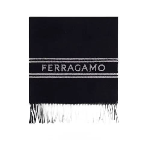 Ferragamo Logo-Intarsia Fringed Scarf