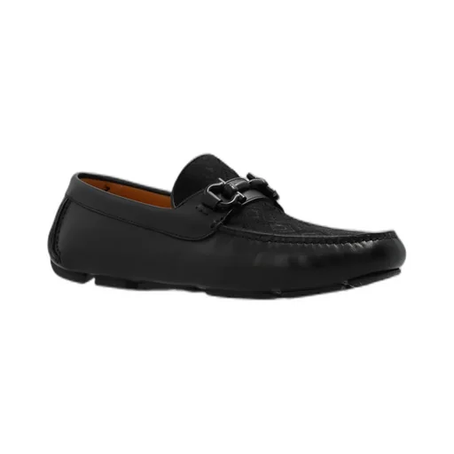 Ferragamo Gancini Plaque Driver Loafers