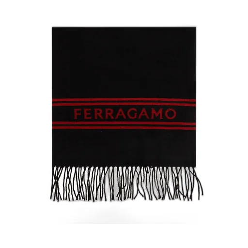 Ferragamo Logo-Intarsia Fringed Scarf