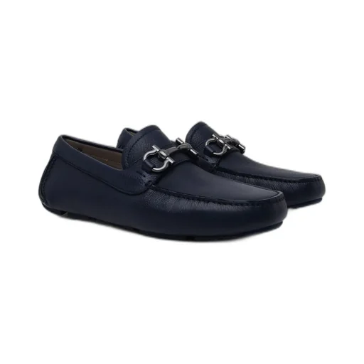 Ferragamo Gancini Plaque Loafers
