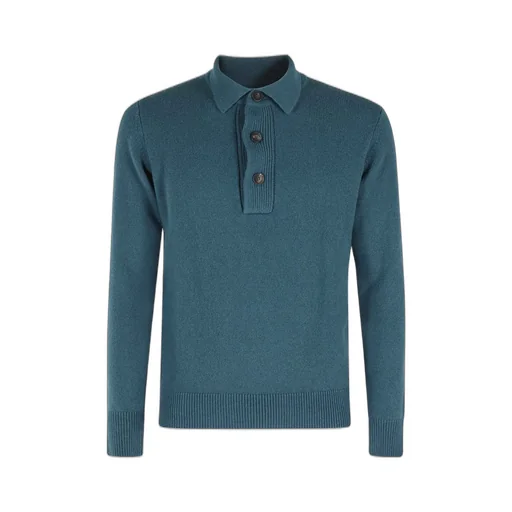 Filippo De Laurentiis Long-Sleeve Cashmere Polo Shirt