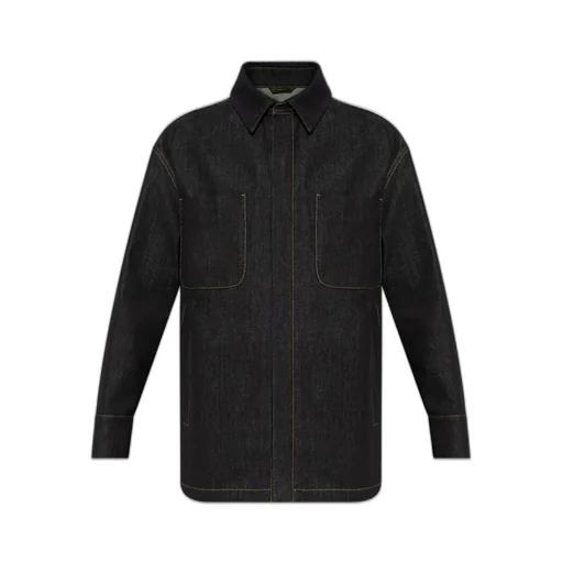 Fendi Logo Embroidered Denim Jacket