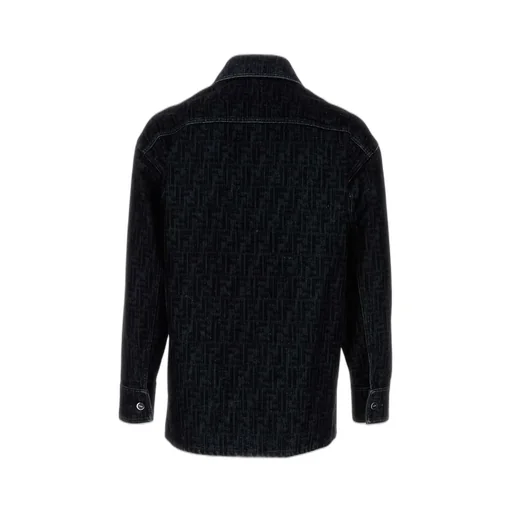 Fendi Ff Jacquard Denim Shirt Jacket