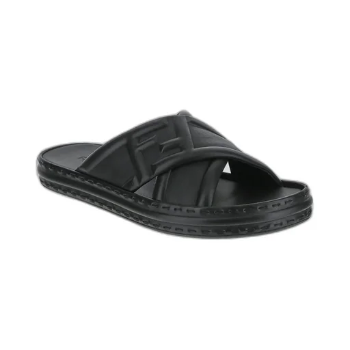 Fendi Logo Embossed Slip-On Sandals