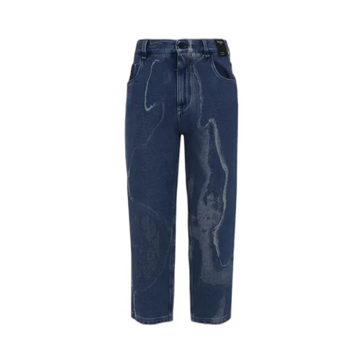 Fendi Contrasted Logo Motif Denim Trousers