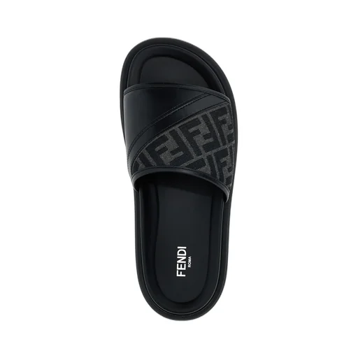 Fendi Diagonal Ff Jacquard Slides