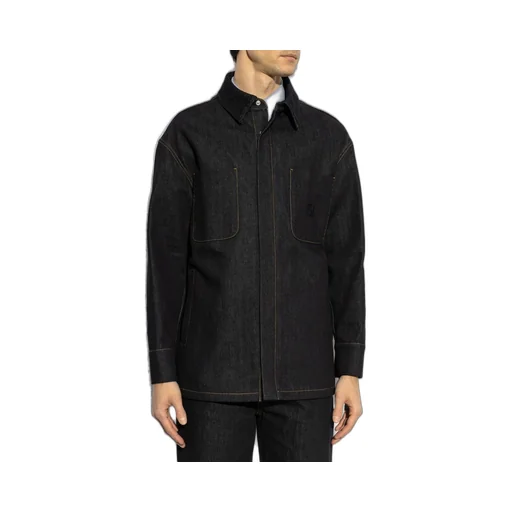 Fendi Logo Embroidered Denim Jacket
