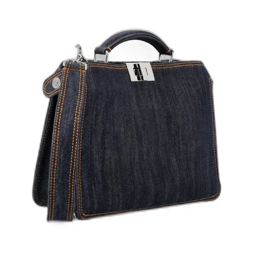 Fendi Peekaboo Iseeu Mini Denim Tote Bag