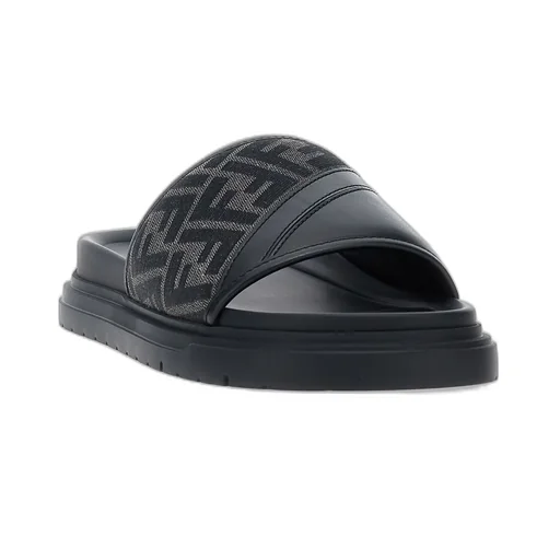 Fendi Diagonal Ff Jacquard Slides