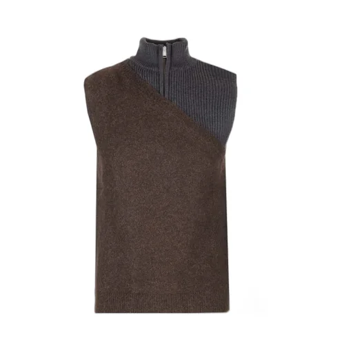 Fendi Panelled Ribbed Gilet