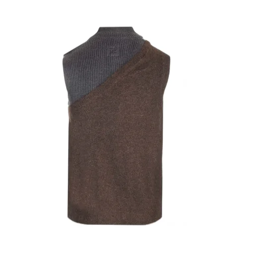 Fendi Panelled Ribbed Gilet