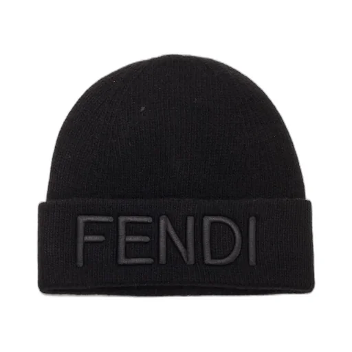 Fendi Logo Embroidered Knit Beanie