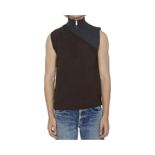 Fendi Panelled Ribbed Gilet
