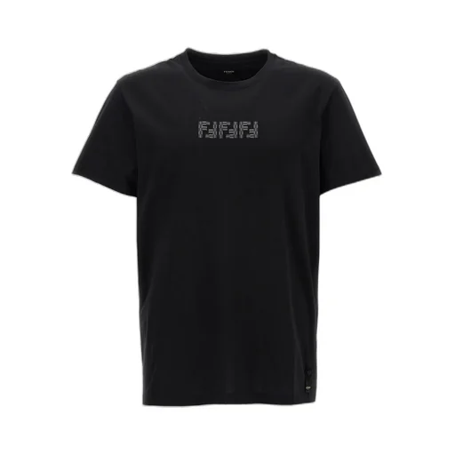 Fendi Logo Embroidered Crewneck T-Shirt