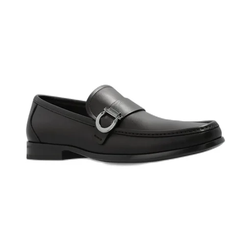 Ferragamo Gancini Plaque Slip-On Loafers