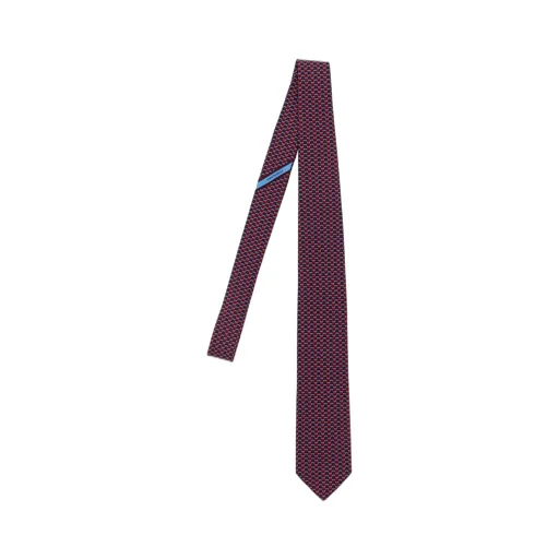 Ferragamo Gancini Bicolor Print Satin Tie
