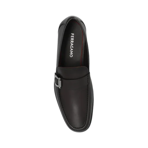 Ferragamo Gancini Plaque Slip-On Loafers