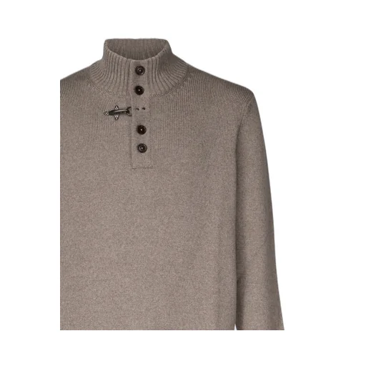 Fay Button Mock Neck Sweater