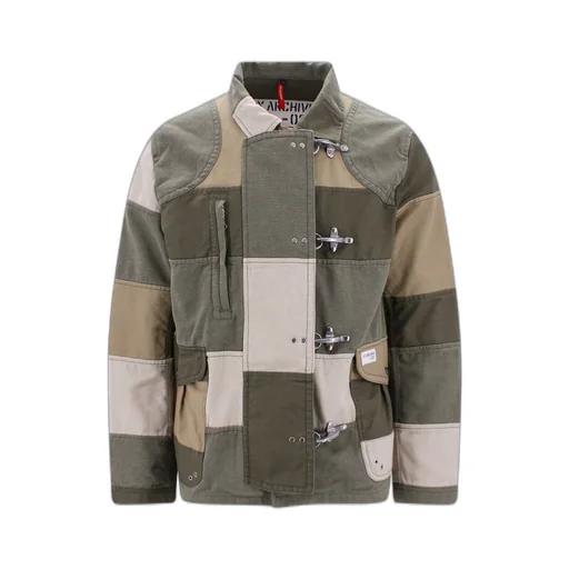 Fay Long-Sleeved Patchwork Shirt Jacket