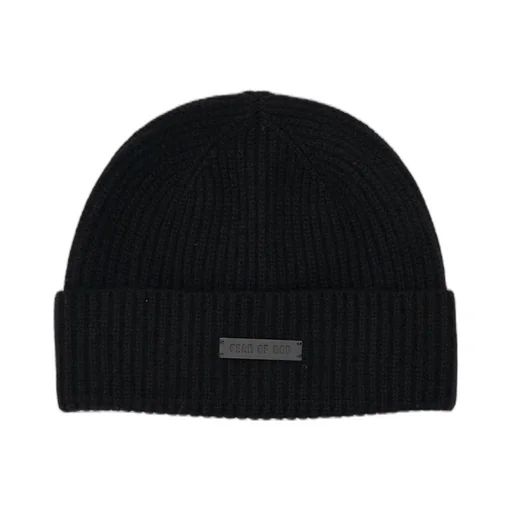 Fear Of God Logo Patch Ribbed Knit Beanie
