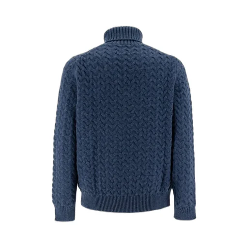 Fedeli Long Sleeved Roll-Neck Cable Knit Jumper