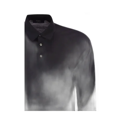 Fedeli Virgin Wool Long-Sleeve Polo Shirt