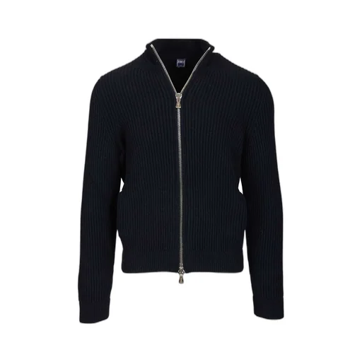 Fedeli Zip-Front Ribbed Cardigan