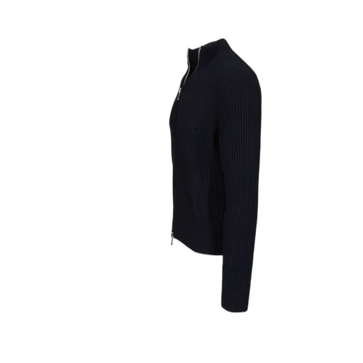 Fedeli Zip-Front Ribbed Cardigan