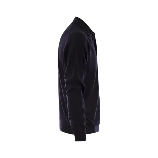 Fedeli Virgin Wool Long-Sleeve Polo Shirt