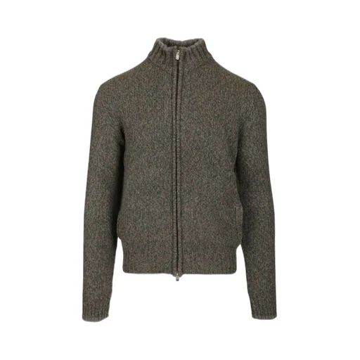 Fedeli Zip-Front Melange Cardigan