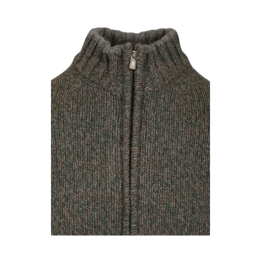 Fedeli Zip-Front Melange Cardigan