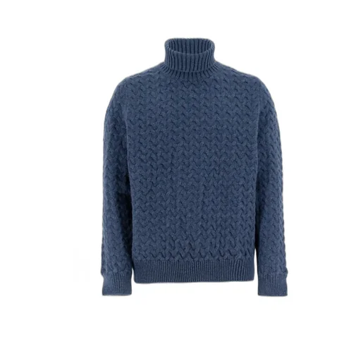 Fedeli Long Sleeved Roll-Neck Cable Knit Jumper