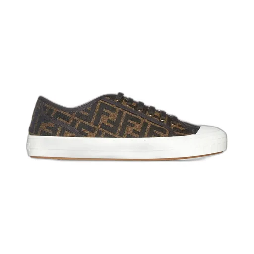 Fendi Logo Jacquard Lace-Up Sneakers