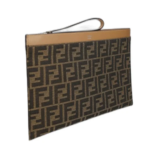 Fendi Ff Jacquard Medium Flat Pouch