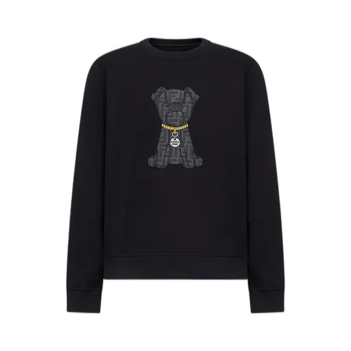 Fendi Ff Dog Jacquard Crewneck Sweatshirt
