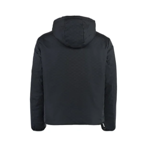 Emporio Armani Monogram-Pattern Zipped Hooded Jacket