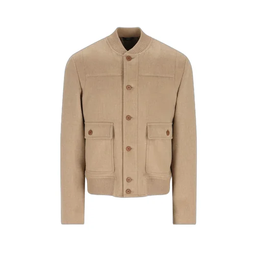 Fendi Long Sleeved Buttoned Bomber Jacket
