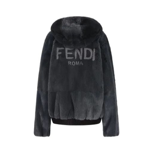 Fendi Logo Detailed Hooded Reversible Jacket