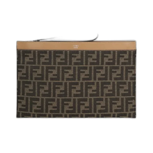 Fendi Ff Jacquard Medium Flat Pouch