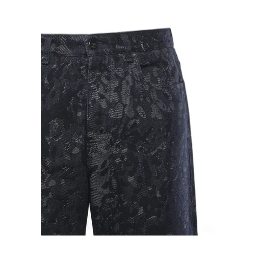Fendi Straight-Leg Jacquard Long Jeans