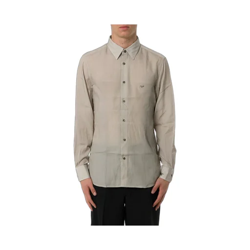 Emporio Armani Logo-Embroidered Buttoned Shirt